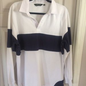 Orvis cut and sew colorblock rugby shirt
